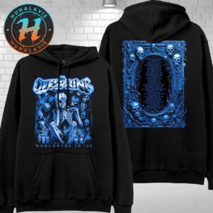 The Offspring Sitting Skeleton 2025 Tour Worldwide In 25 Tour With Dates List Black Hoodie T-Shirt