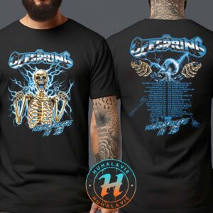The Offspring Spark Plug Skeleton 2025 Tour Merchandise Tee Worldwide In 25 Two Sided Print Classic T-Shirt