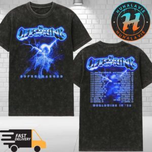 The Offspring Worldwide In 25 Tee Supercharged Skeleton 2025 Tour Washed T-Shirt