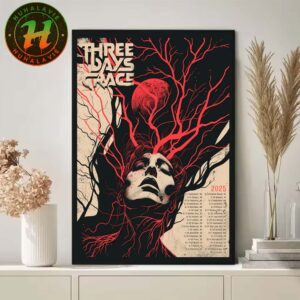 Three Days Grace 2025 Tour Poster Dates List Start In Vancouver BC On June 7 Home Decor Poster Canvas