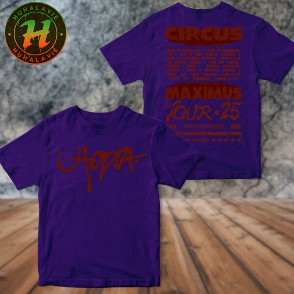 Travis Scott Circus Maximus Stadium Tour 2025 Date List Kick Off August 22th In Leeds UK Two Sided Print Unisex T-Shirt
