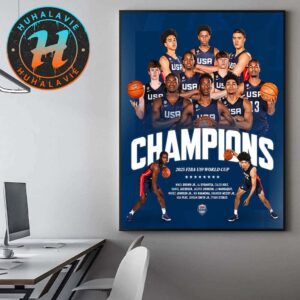 USA Men’s Basketball Champions 2025 FIBA U19 World Cup Gold Medal Home Decor Poster Canvas
