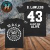 W.A.S.P. Album One Alive Blackie World Tour 2025 Dates List Official Black Merch Two Sided Print Unisex T-Shirt