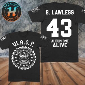 W.A.S.P. Eagle B Lawless 43 Album One Alive Two Sided Print Black T-Shirt