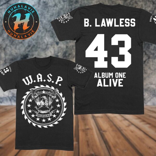 W.A.S.P. Eagle B Lawless 43 Album One Alive Two Sided Print Black T-Shirt