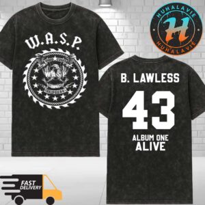 W.A.S.P. Eagle B Lawless 43 Album One Alive World Tour 2025 Official Black Tour Washed T-Shirt