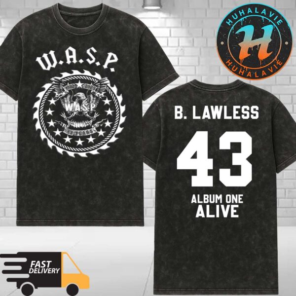 W.A.S.P. Eagle B Lawless 43 Album One Alive World Tour 2025 Official Black Tour Washed T-Shirt