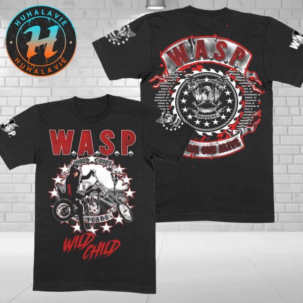 W.A.S.P. Exclusive Tee Wild Child World Tour 2025 Official Black Tour Two Sided Print Vintage T-Shirt