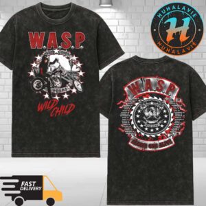 W.A.S.P. Wild Child Merch Tee Album One Alive World Tour 2025 Official Black Tour Washed T-Shirt