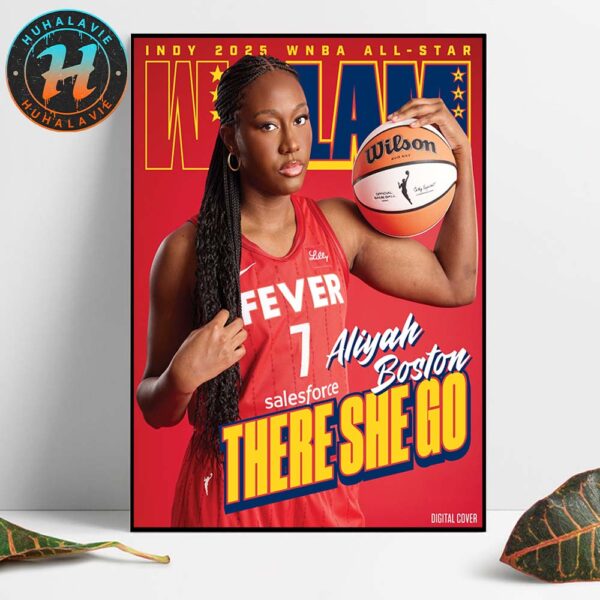 WSLAM ASW Aliyah Boston From Indiana Fever There She Go Indy 2025 WNBA All-Star Digital Cover Home Decor Poster Canvas
