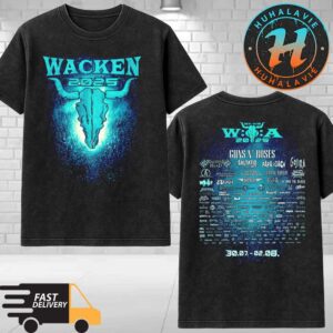 Wacken Open Air 2025 Exclusive Tee Moshpit Glowing Bullhead Festival Lineup On July 30-August 2 2025 Washed T-Shirt