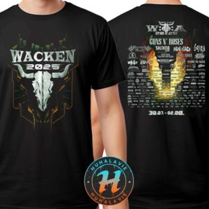 Wacken Open Air 2025 Main With Bullhead Cover Tee Festival Lineup On July 30-August 2 2025 Two Sided Print Unisex T-Shirt