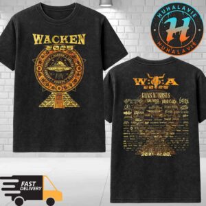 Wacken Open Air 2025 Merch Tee Temple Faster Harder Louder Festival Lineup On July 30-August 2 2025 Washed T-Shirt