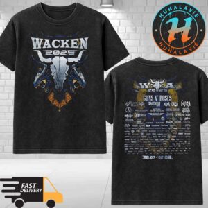 Wacken Open Air 2025 x Dragons Bullhead Blue Dragon Exclusive Tee Festival Lineup On July 30-August 2 2025 Washed T-Shirt