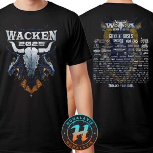 Wacken Open Air 2025 x Dragons Bullhead Blue Dragon Festival Lineup On July 30-August 2 2025 Two Sided Print Vintage T-Shirt