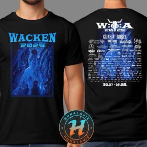 Wacken Open Air 2025 x Lovecraft Style By Cthulhu Mythos Festival Lineup On July 30-August 2 2025 Two Sided Print Unisex T-Shirt