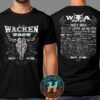 Wacken Open Air 2025 x Moshpit Glowing Bullhead Festival Lineup On July 30-August 2 2025 Two Sided Print Unisex T-Shirt