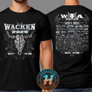 Wacken Open Air 2025 x Mechanical Bullhead Festival Lineup On July 30th–August 2nd 2025 Two Sided Print Vintage T-Shirt
