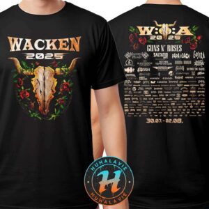 Wacken Open Air 2025 x Roses And Thorns Festival Lineup On July 30-August 2 2025 Two Sided Print Classic T-Shirt