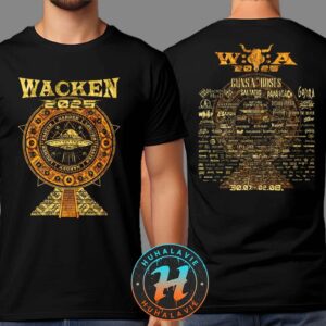 Wacken Open Air 2025 x Temple Faster Harder Louder Festival Lineup On July 30-August 2 2025 Two Sided Print Unisex T-Shirt