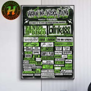 When We Were Young Tour 2025 Poster Line Up In Nevada At Las Vegas Festival Grounds On October 18th And 19th 2025 Home Decor Poster Canvas