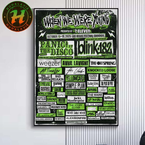 When We Were Young Tour 2025 Poster Line Up In Nevada At Las Vegas Festival Grounds On October 18th And 19th 2025 Home Decor Poster Canvas