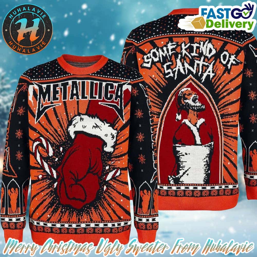 Metallica Heavy Metal Some Kind Of Santa 2025 Gift For Family Custom Ugly Christmas Sweater