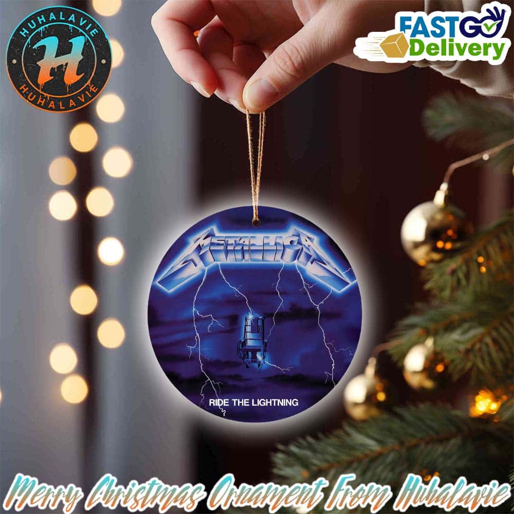 Metallica Ride The Lightning Album Cover 2025 Holiday Christmas Ornament