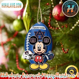 Auburn Tigers And Mickey Mouse Personalized Christmas 2025 Tree Decoration Holiday Christmas NFL Ornament