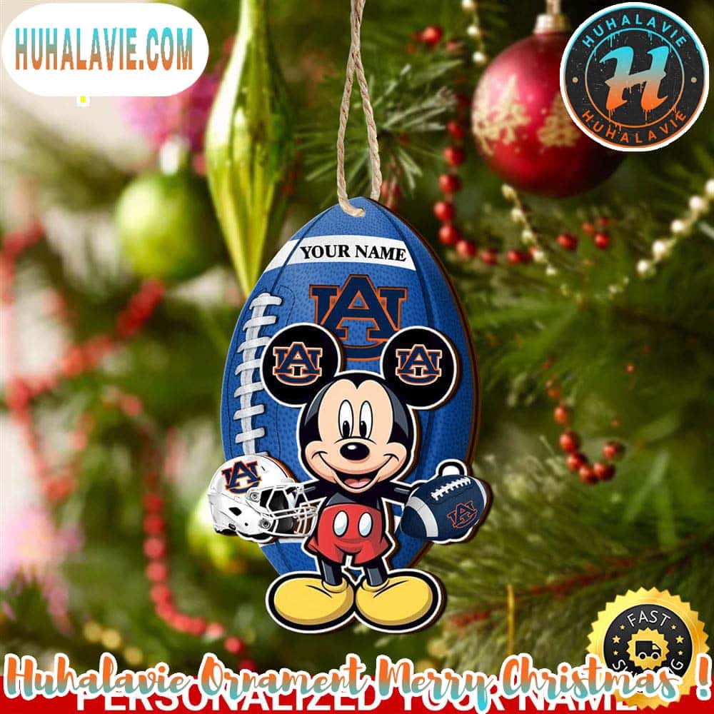 Auburn Tigers And Mickey Mouse Personalized Christmas 2025 Tree Decoration Holiday Christmas NFL Ornament Auburn Tigers And Mickey Mouse Personalized Christmas 2025 Tree Decoration Holiday Christmas NFL Ornament