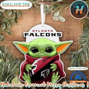 Baby Yoda Star Wars Movies x NFL Atlanta Falcons Football Ornament Custom Your Family Name