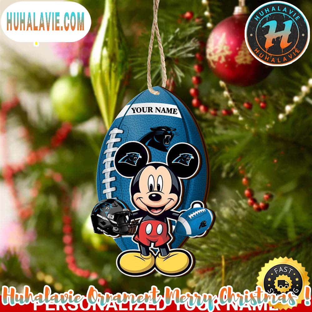 Carolina Panthers And Mickey Mouse Personalized Christmas 2025 Tree Decoration Holiday Christmas NFL Ornament Carolina Panthers And Mickey Mouse Personalized Christmas 2025 Tree Decoration Holiday Christmas NFL Ornament
