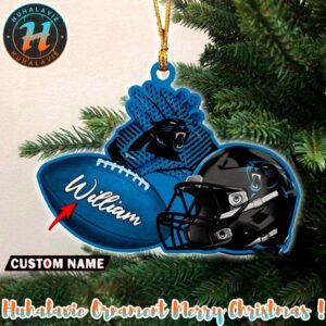 Carolina Panthers NFL Helmet Custom Name Decoration 2025 Holiday Christmas Ornament