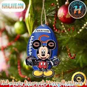 Chicago Bears And Mickey Mouse Personalized Christmas 2025 Tree Decoration Holiday Christmas NFL Ornament