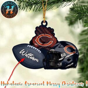 Chicago Bears NFL Helmet Custom Name Decoration 2025 Holiday Christmas Ornament