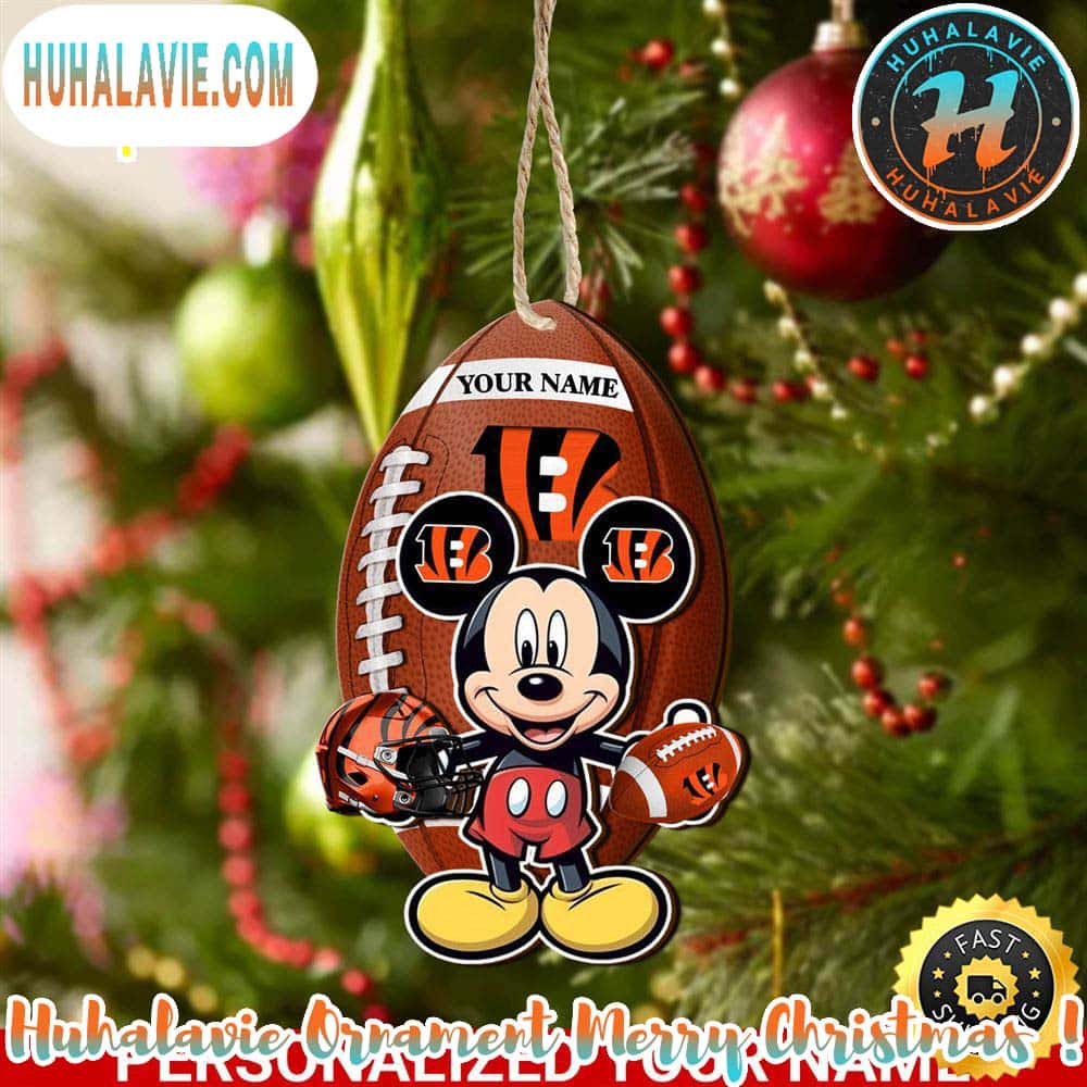 Cincinnati Bengals And Mickey Mouse Personalized Christmas 2025 Tree Decoration Holiday Christmas NFL Ornament Cincinnati Bengals And Mickey Mouse Personalized Christmas 2025 Tree Decoration Holiday Christmas NFL Ornament
