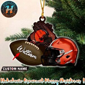 Cleveland Browns NFL Helmet Custom Name Decoration 2025 Holiday Christmas Ornament