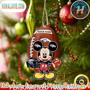 Denver Broncos And Mickey Mouse Personalized Christmas 2025 Tree Decoration Holiday Christmas NFL Ornament