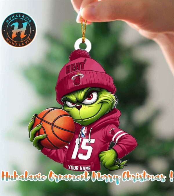Grinch x Miami Heat NBA Merry Christmas 2025 Ornament Gift