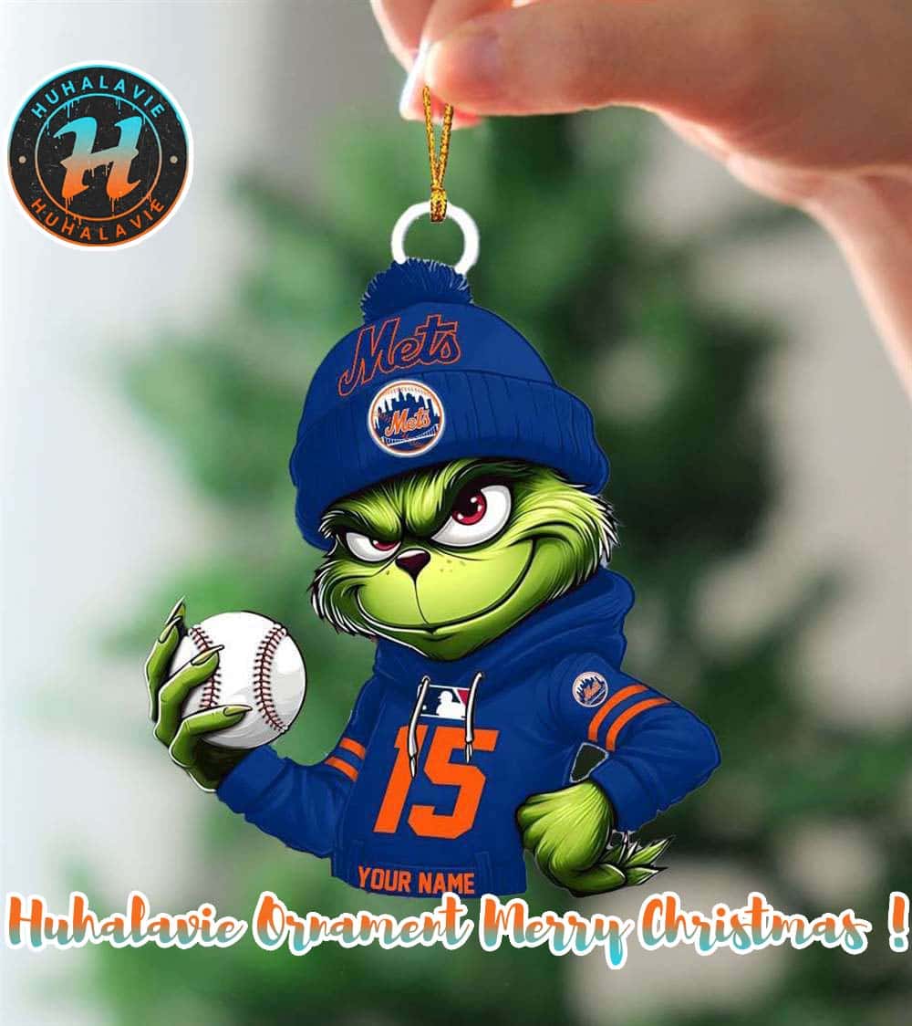 Grinch x New York Mets MLB Custom Name Merry Christmas 2025 Ornament Gift
