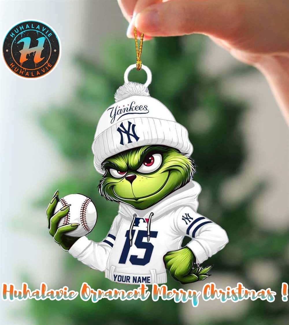 Grinch x New York Yankees MLB Custom Name Merry Christmas 2025 Ornament Gift