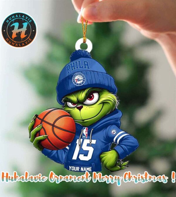 Grinch x Philadelphia 76ers NBA Merry Christmas 2025 Ornament Gift