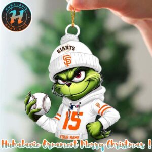 Grinch x San Francisco Giants MLB Custom Name Decoration 2025 Holiday Christmas Ornament
