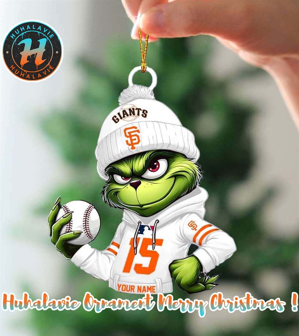 Grinch x San Francisco Giants MLB Custom Name Decoration 2025 Holiday Christmas Ornament