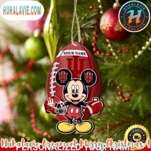 Indiana Hoosiers And Mickey Mouse Personalized Christmas 2025 Tree Decoration Holiday Christmas NFL Ornament