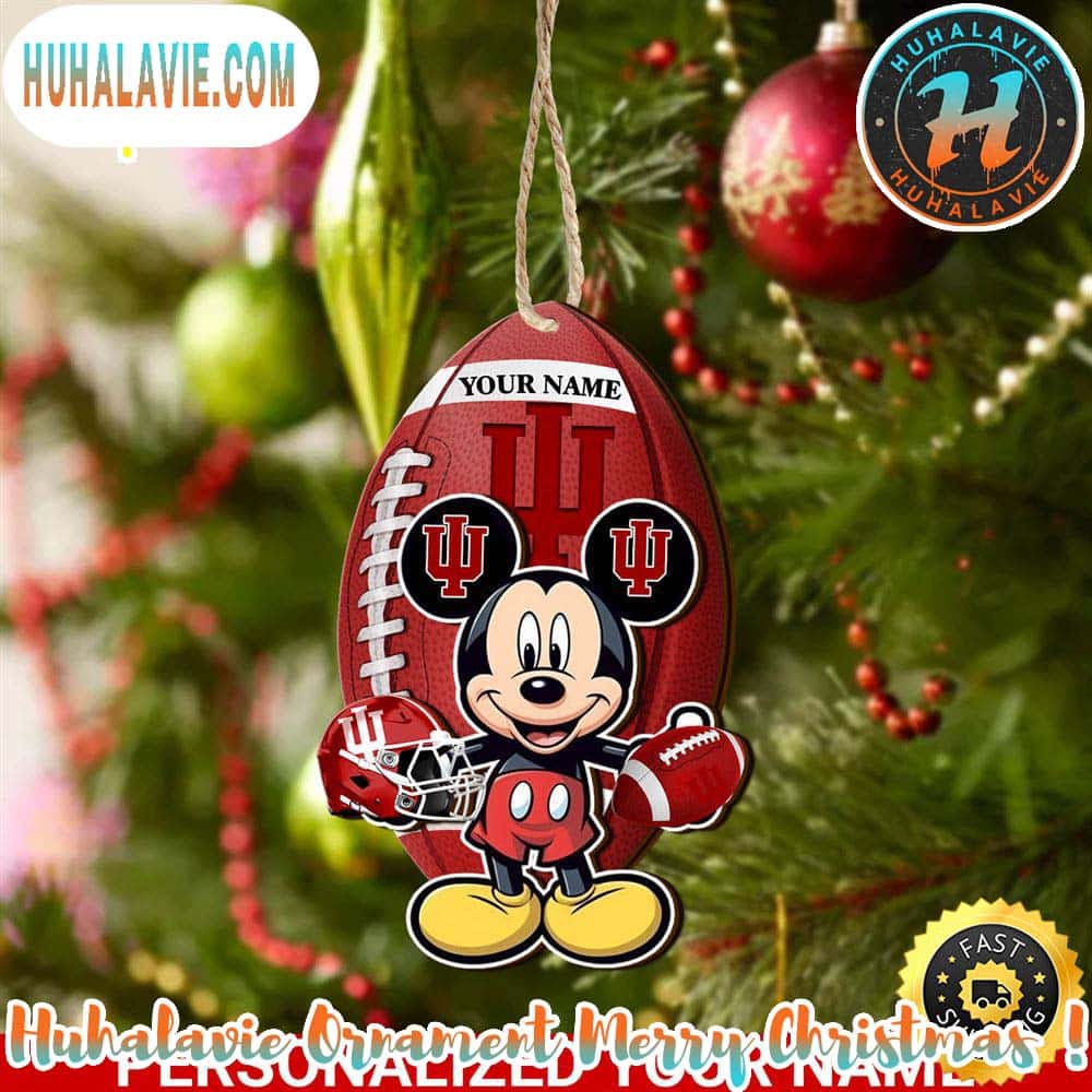 Indiana Hoosiers And Mickey Mouse Personalized Christmas 2025 Tree Decoration Holiday Christmas NFL Ornament Indiana Hoosiers And Mickey Mouse Personalized Christmas 2025 Tree Decoration Holiday Christmas NFL Ornament