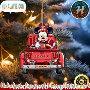 Indiana Hoosiers NFL x Mickey Mouse Ornament Christmas 2025 Family Memory Ornament