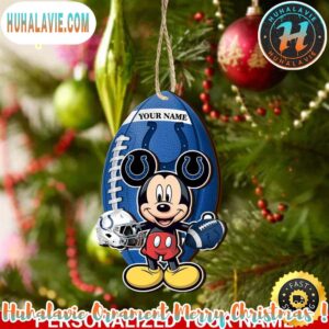 Indianapolis Colts And Mickey Mouse Personalized Christmas 2025 Tree Decoration Holiday Christmas NFL Ornament