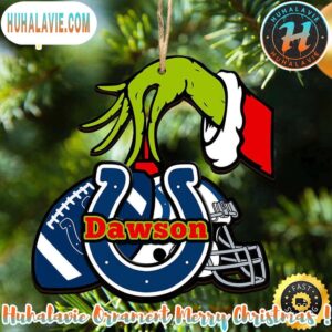 Indianapolis Colts NFL x Grinch Custom Name Christmas Ornament 2025