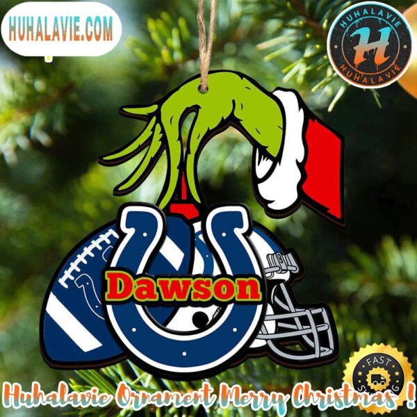 Indianapolis Colts NFL x Grinch Custom Name Christmas Ornament 2025